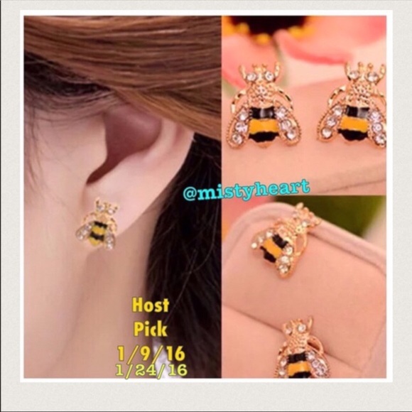 Bumblebee Stud Earrings - Picture 6 of 10